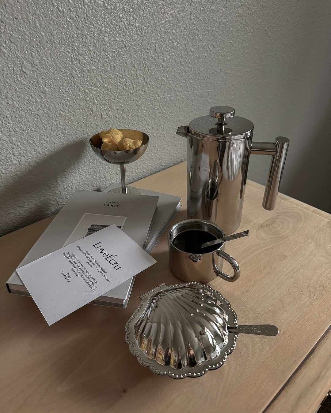 Stainless Steel French
Press Coffee Pot Double-Layer Insulation (Mirror)