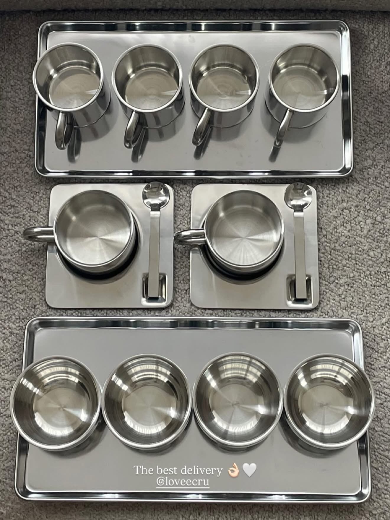 Venice Mirror Cup with a Saucer & Spoon