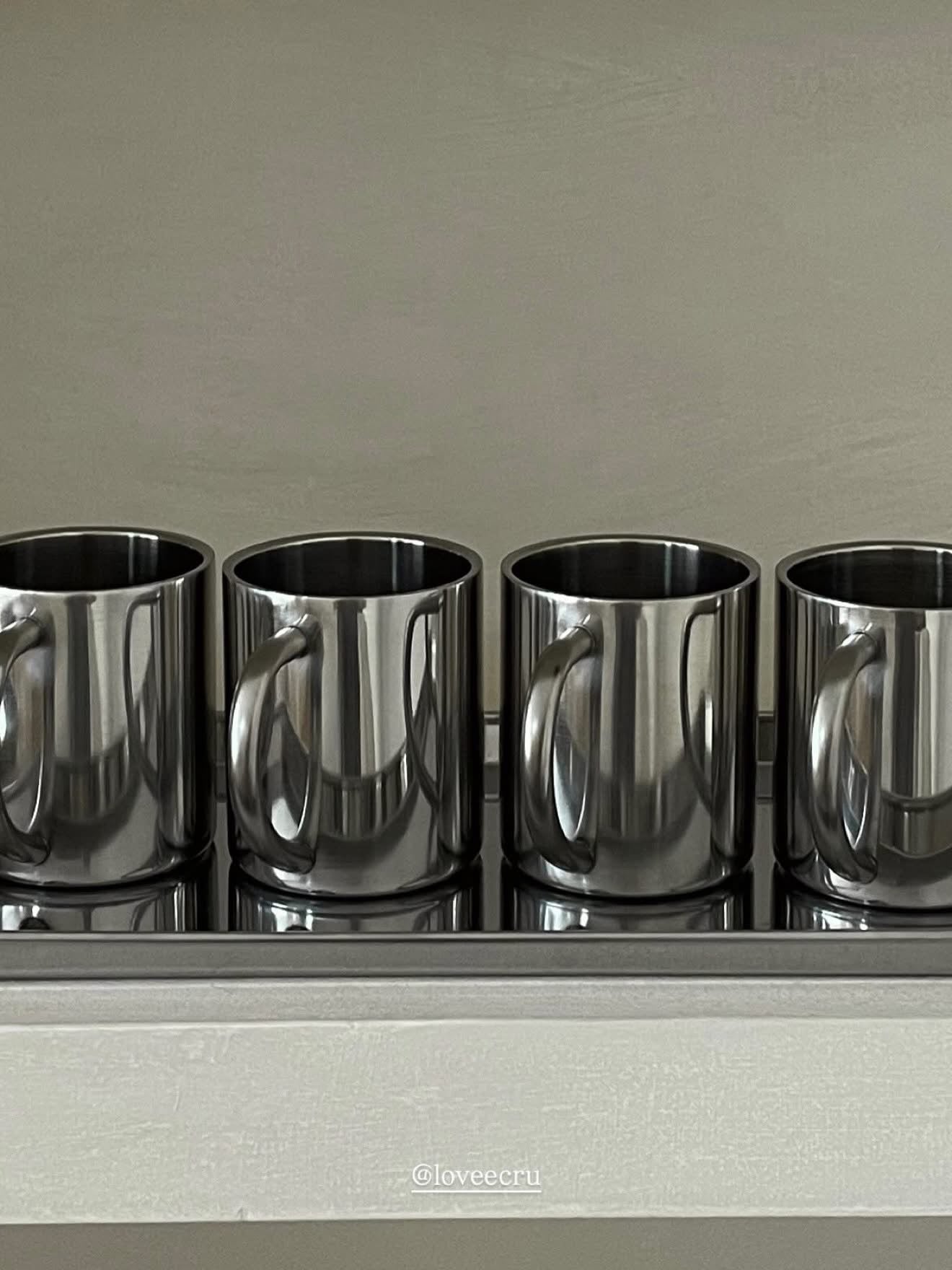 Double layer polished stainless steel cup