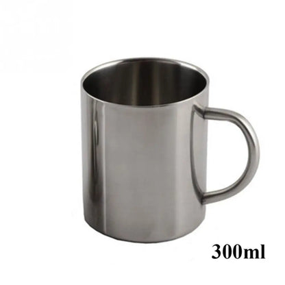 Double layer polished stainless steel cup