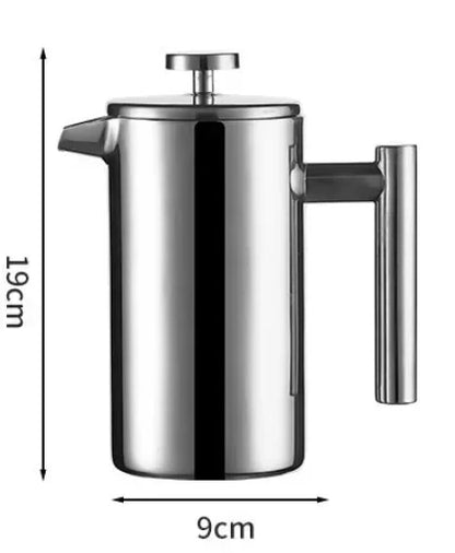 Stainless Steel French
Press Coffee Pot Double-Layer Insulation (Mirror)